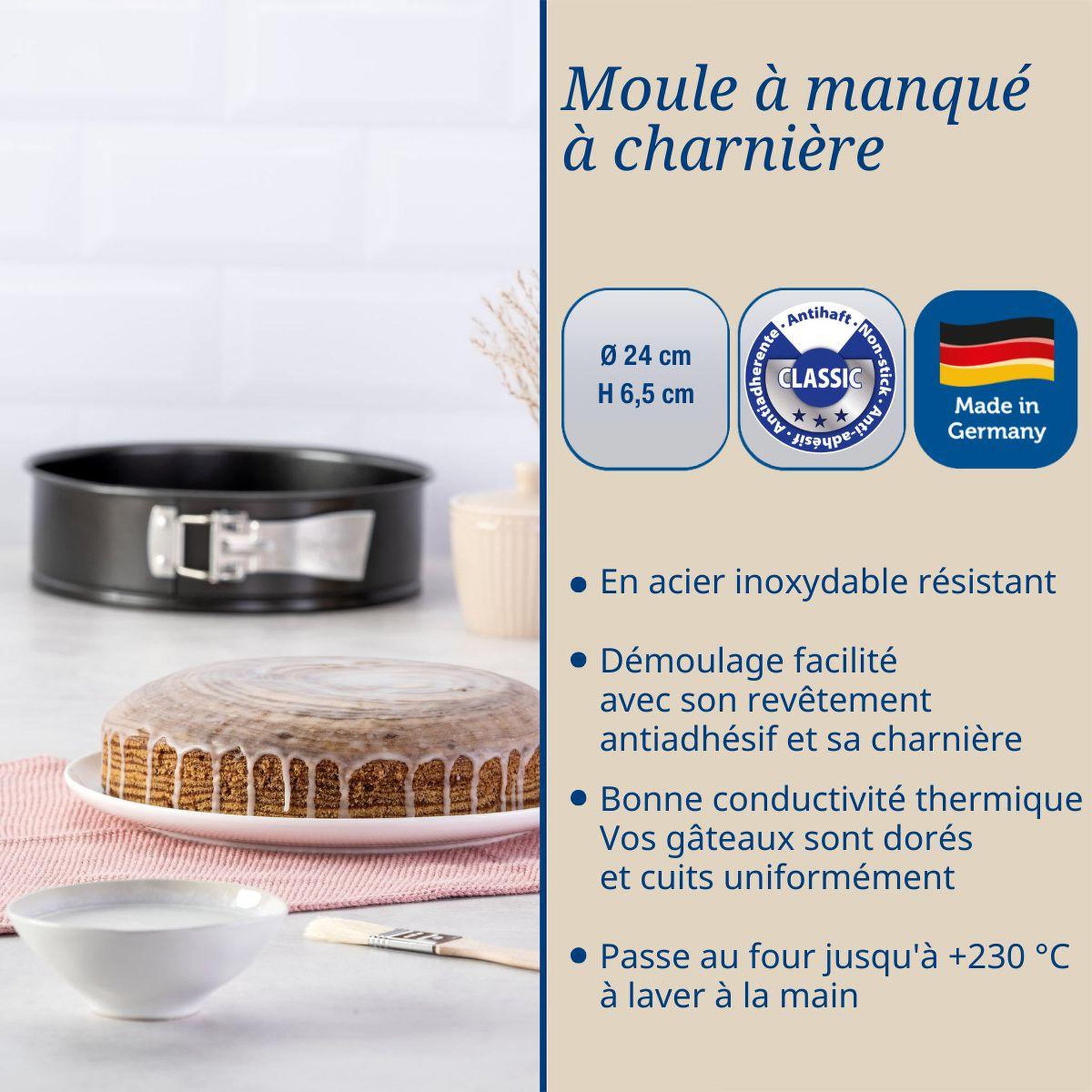 Voir la diapositive 3 : DR.OETKER Moule à manqué à charnière 24 cm dr.oetker tradition