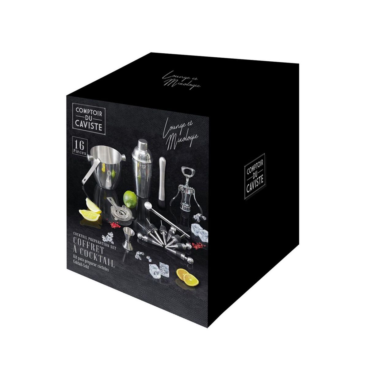 TOILINUX Set à Cocktail 16 Accessoires en acier inoxydable