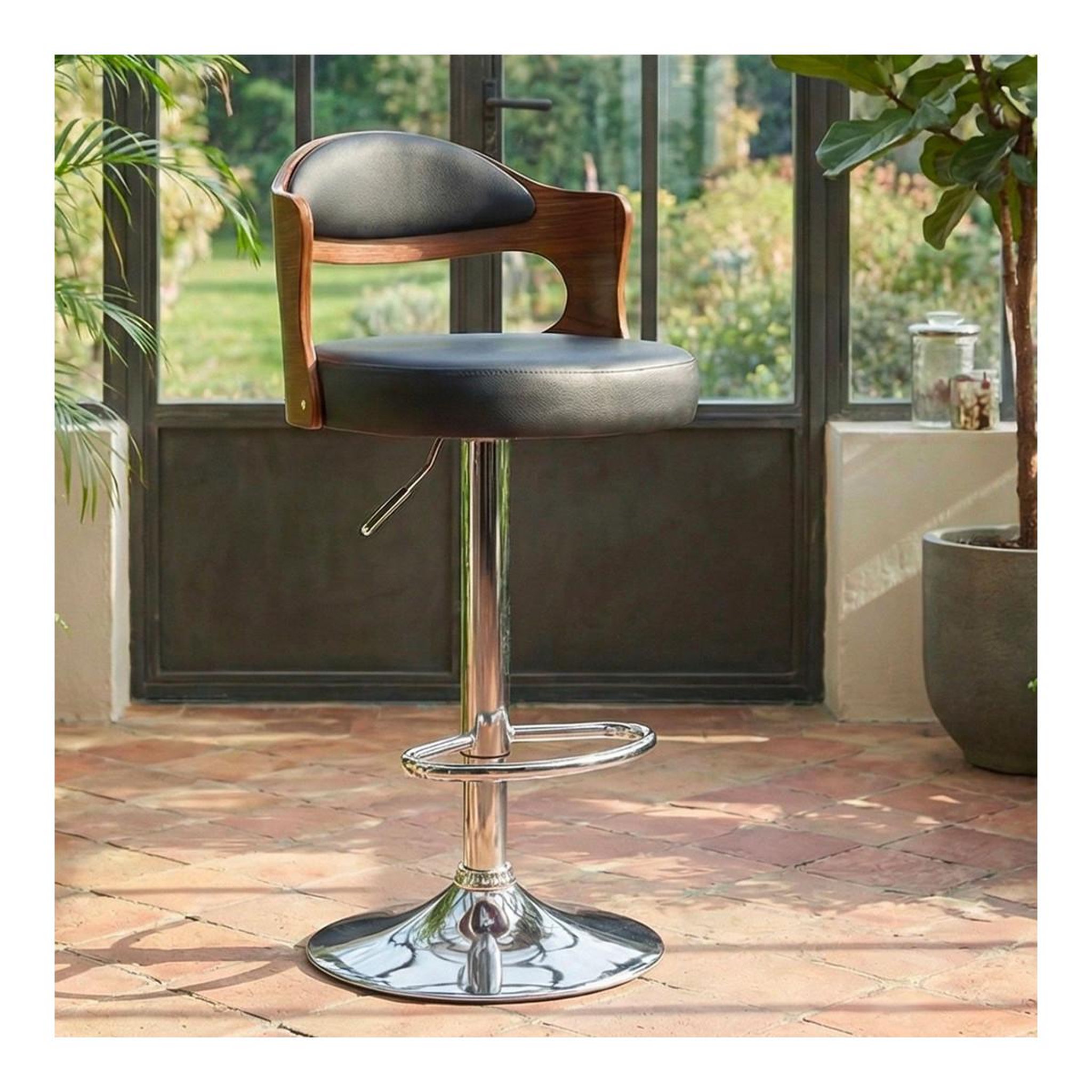 Voir la diapositive 2 : Paris Prix Lot de 2 chaises de bar  david  90-110cm noisette & noir