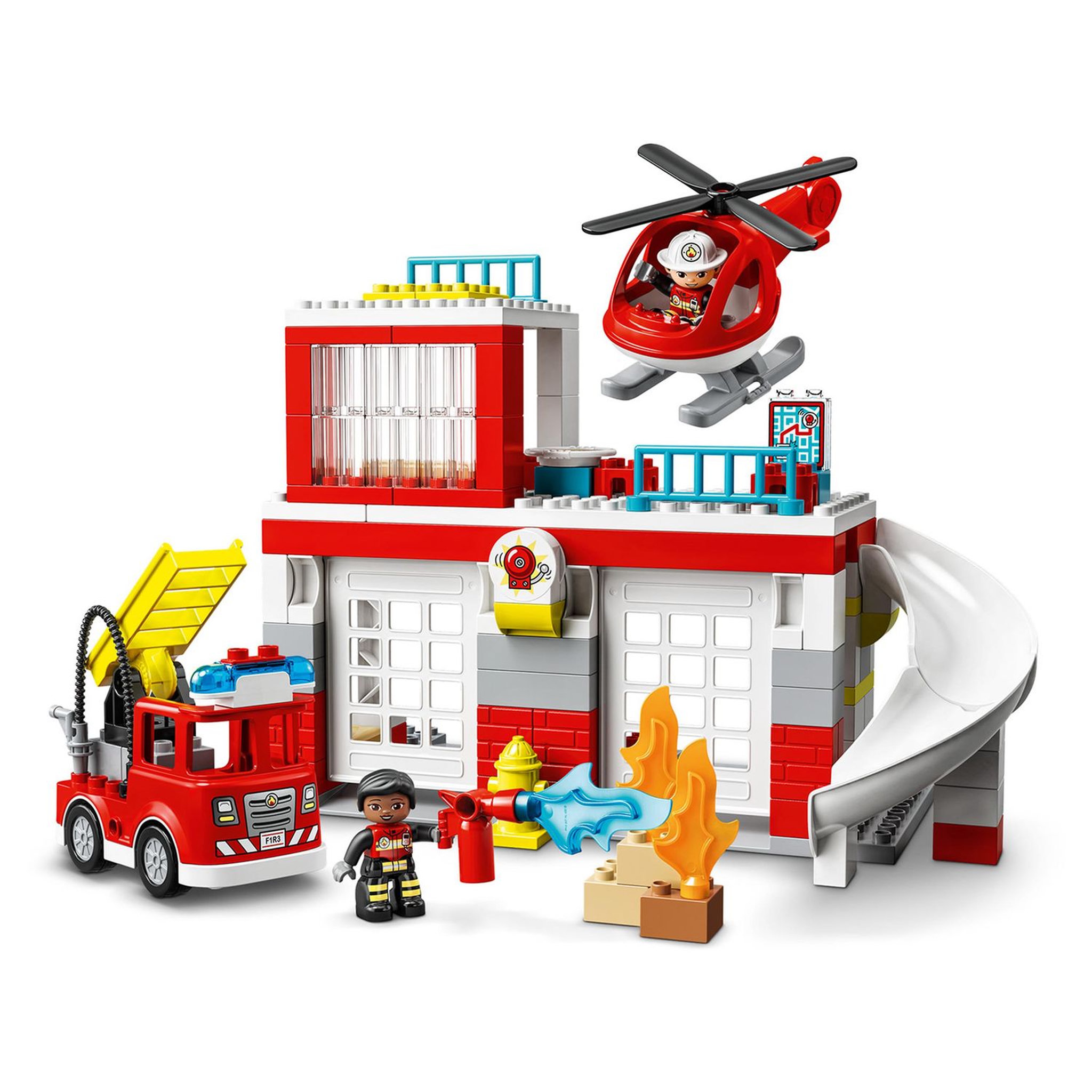 Voir la diapositive 7 : LEGO DUPLO 10970 La Caserne et l&rsquo;Hélicoptère des Pompiers, Jeu de Construction Enfants