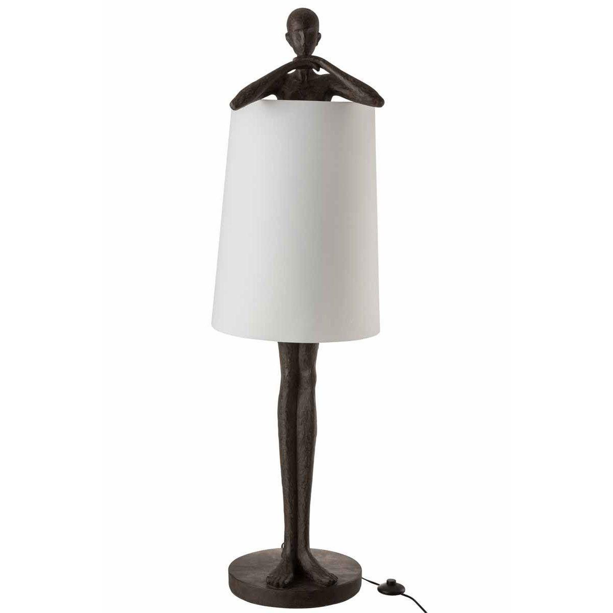 Voir la diapositive 1 : J-LINE Lampe à poser  homme  41cm marron & blanc