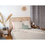Voir la diapositive 4 : Home collection Parure housse de couette 100% lin et coton lavé 57 fils - dune
