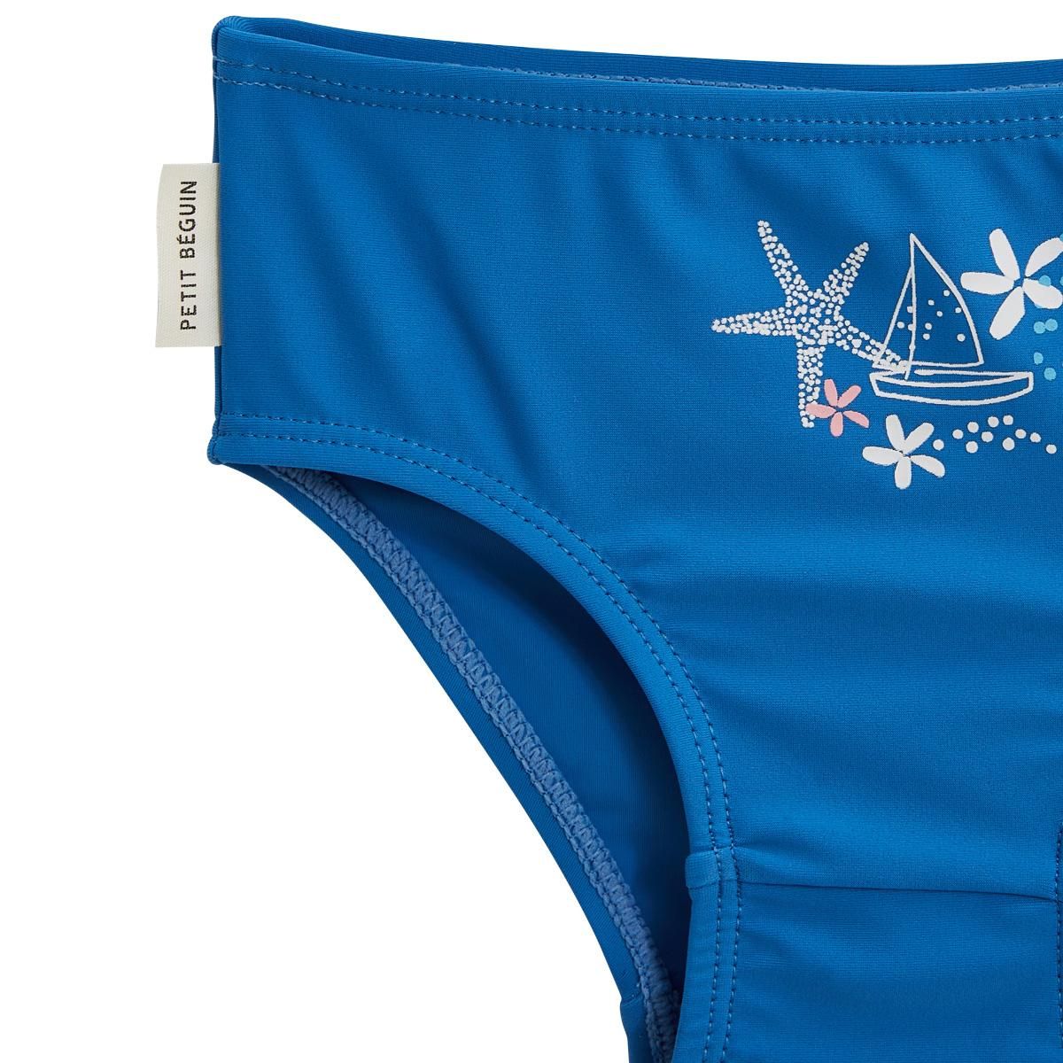 Petit Béguin Maillot de bain bébé 2 pièces t-shirt de protection UV & culotte Océan d'amour