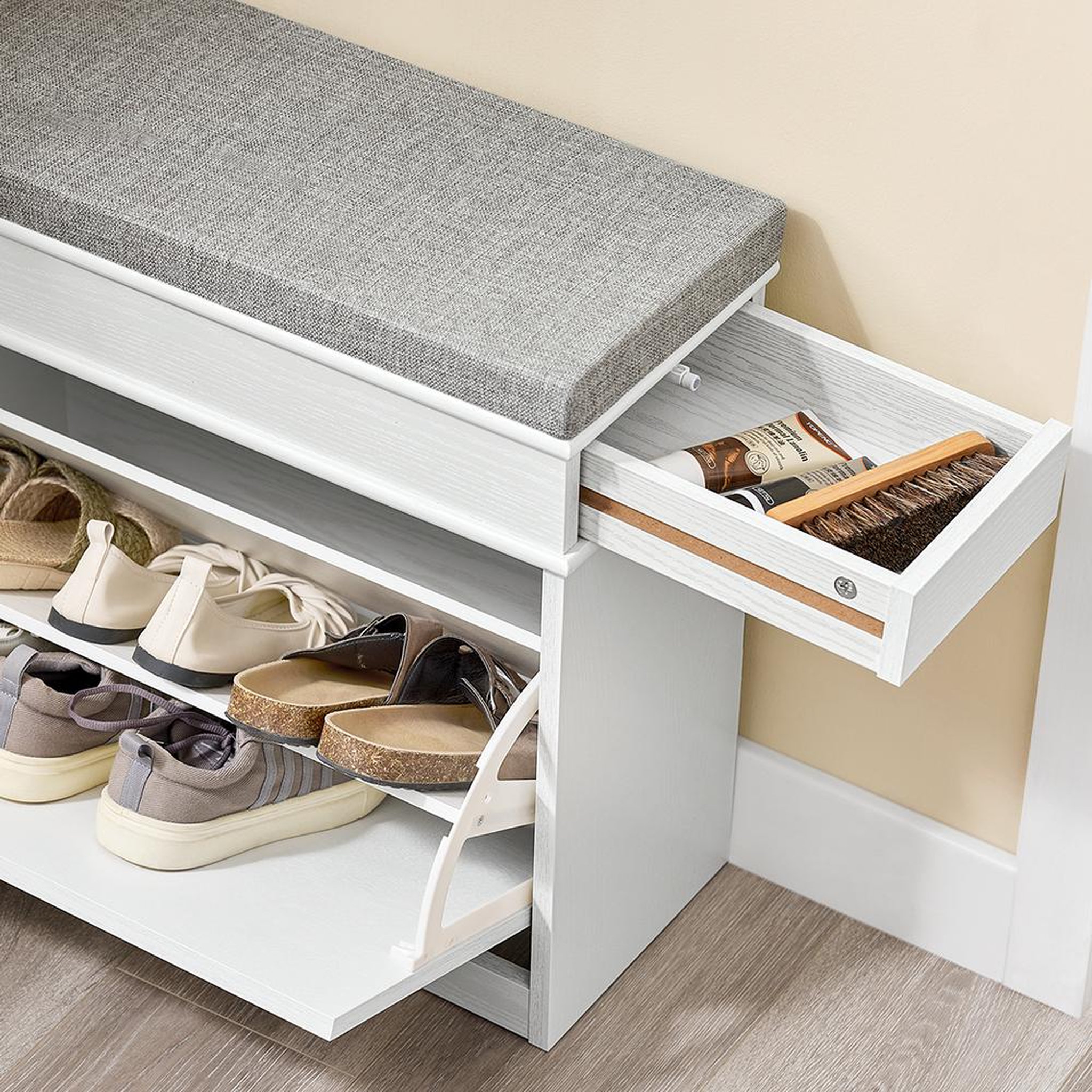 Voir la diapositive 6 : SOBUY SoBuy - Banc de Rangement à Chaussures avec Un Tiroir - Classique - FSR82-K