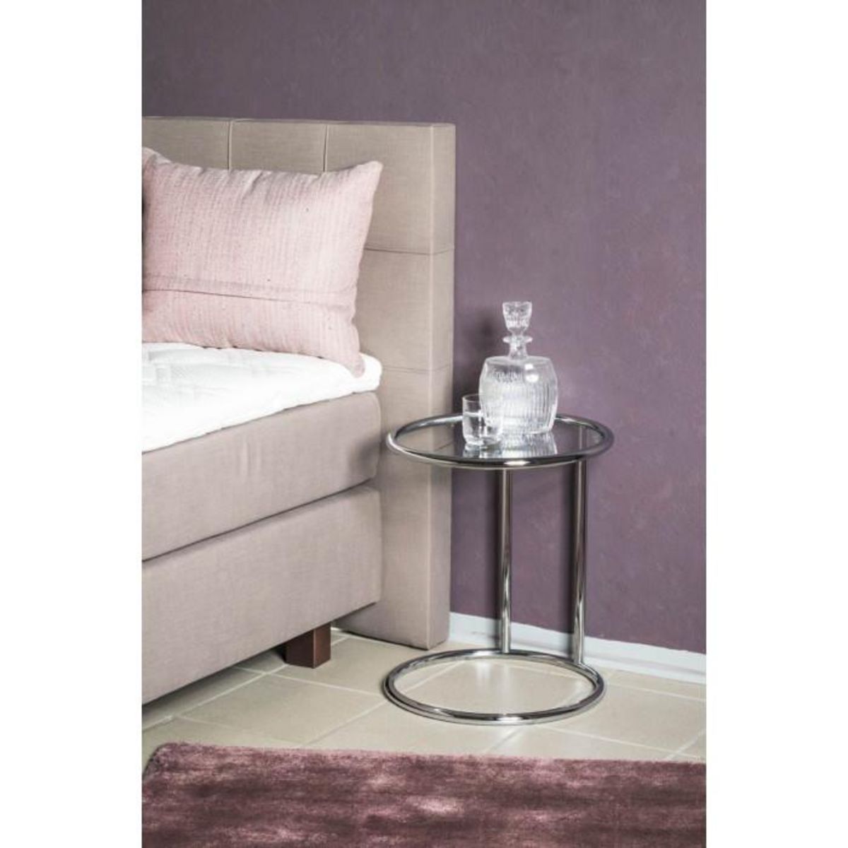 Paris Prix Table d'Appoint en Verre  Blaise  55cm Argent