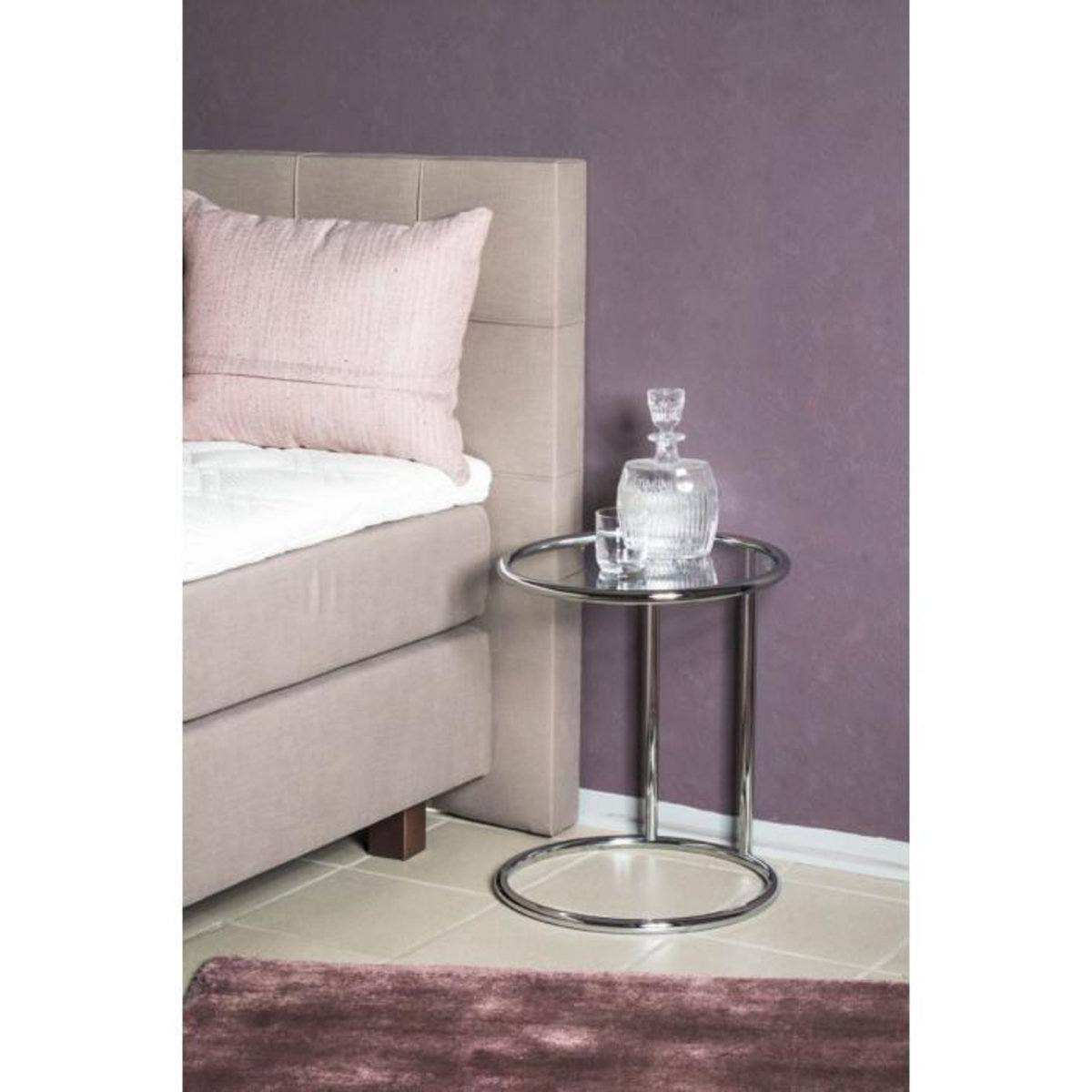 Paris Prix Table d'Appoint en Verre  Blaise  55cm Argent