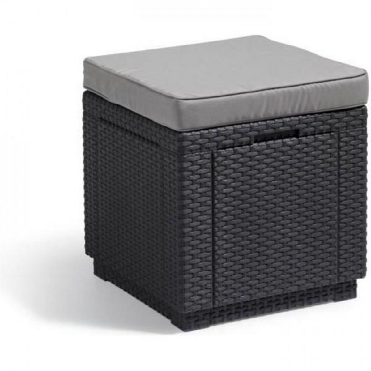 ALLIBERT by KETER Table-pouf de jardin Keter - ALLIBERT by KETER - Cube avec coussin - Gris graphite - 47,1 L