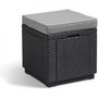 Voir la diapositive 1 : ALLIBERT by KETER Table-pouf de jardin Keter - ALLIBERT by KETER - Cube avec coussin - Gris graphite - 47,1 L