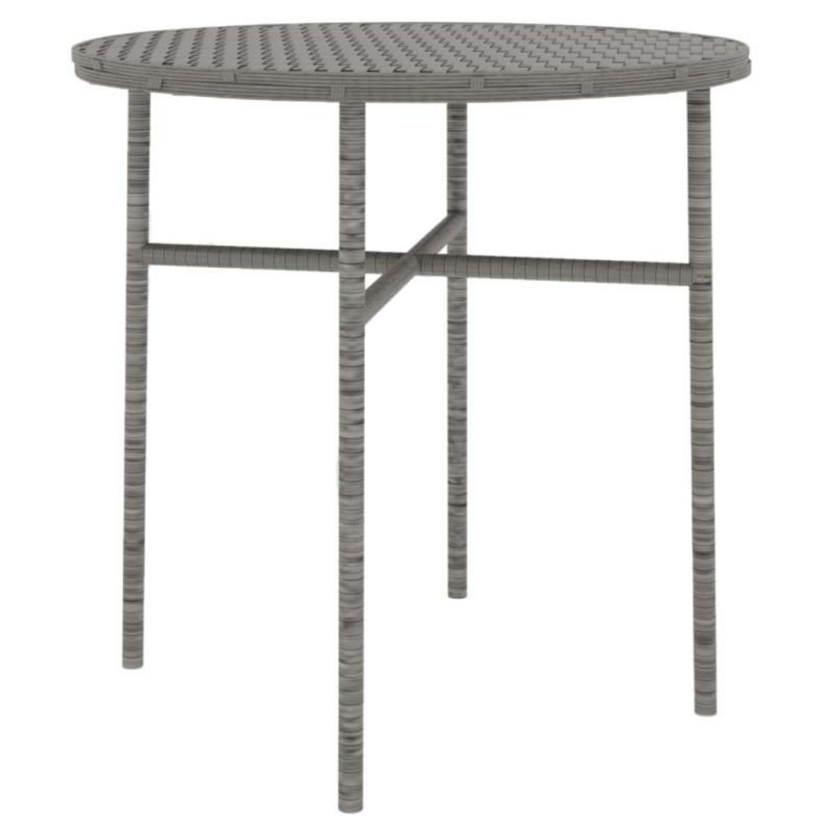 VIDAXL Ensemble à manger de jardin 3 pcs Résine tressée Gris