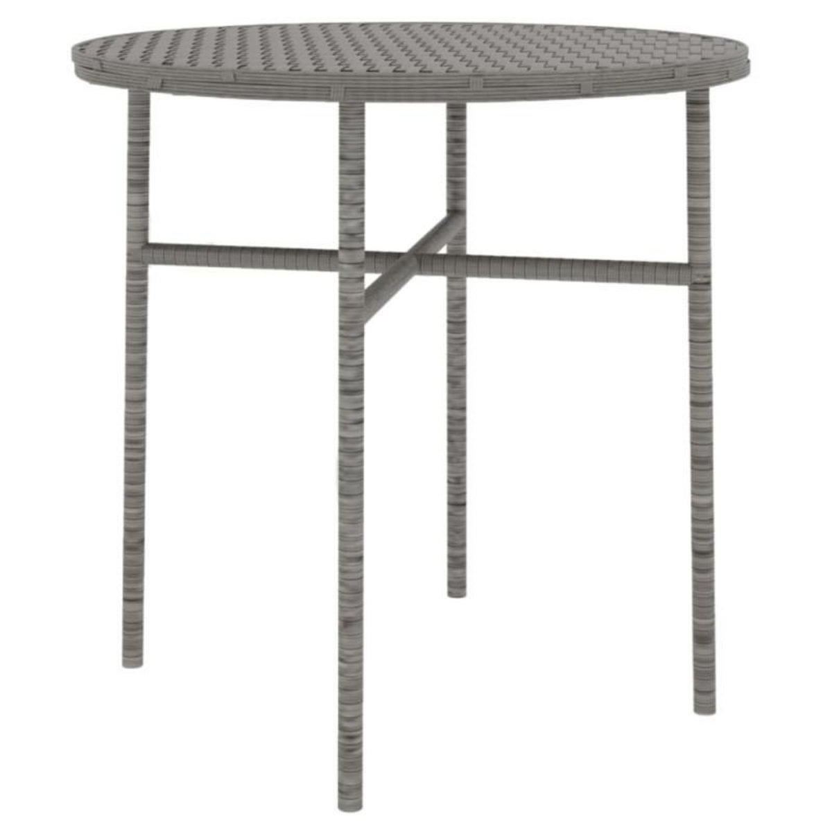 VIDAXL Ensemble à manger de jardin 3 pcs Résine tressée Gris