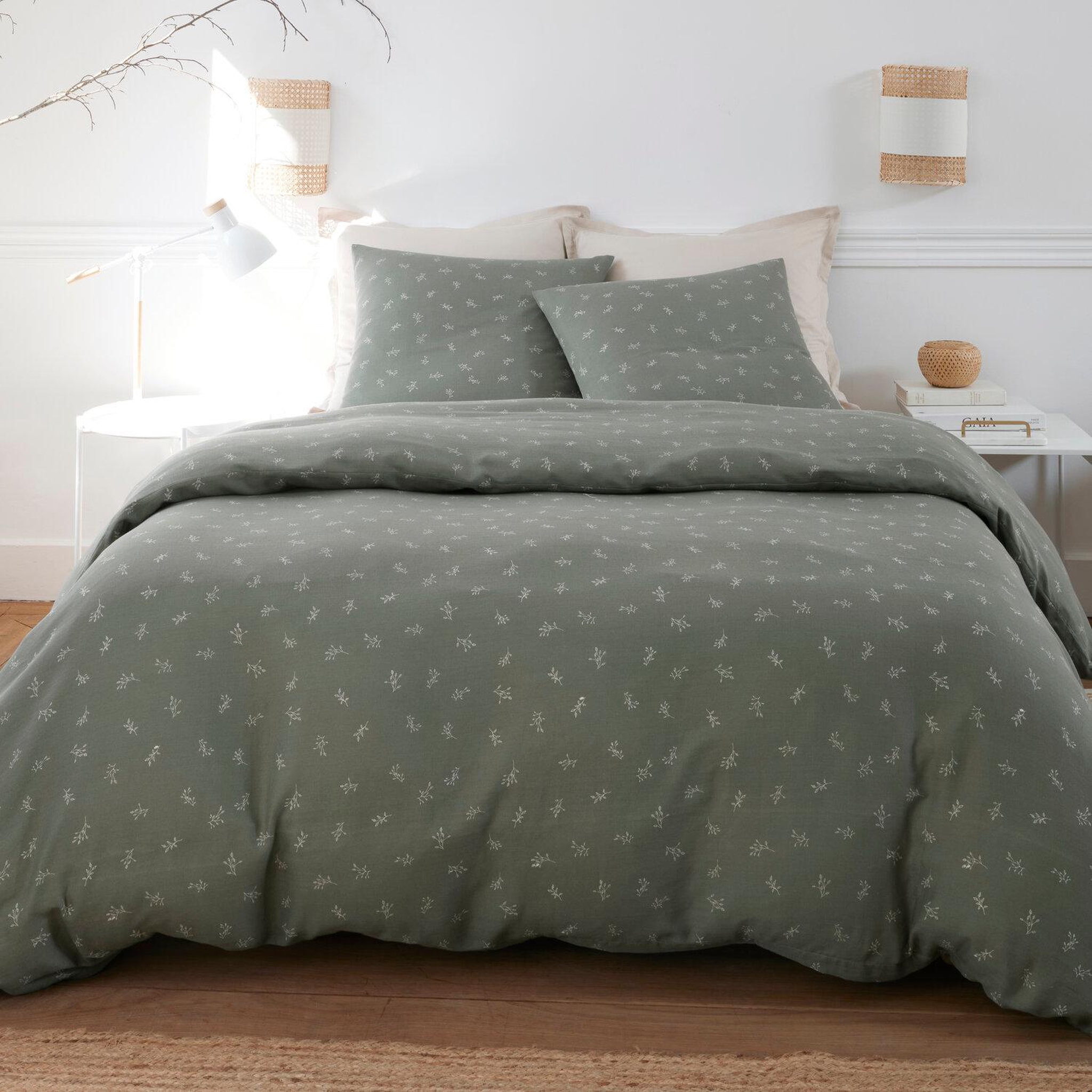 Voir la diapositive 1 : BATON ROUGE Parure housse de couette 100% gaze de coton imprimé celestine