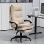 Voir la diapositive 2 : HOMCOM Fauteuil de bureau direction massant hauteur réglable dossier inclinable repose-pied intégré toile de lin beige