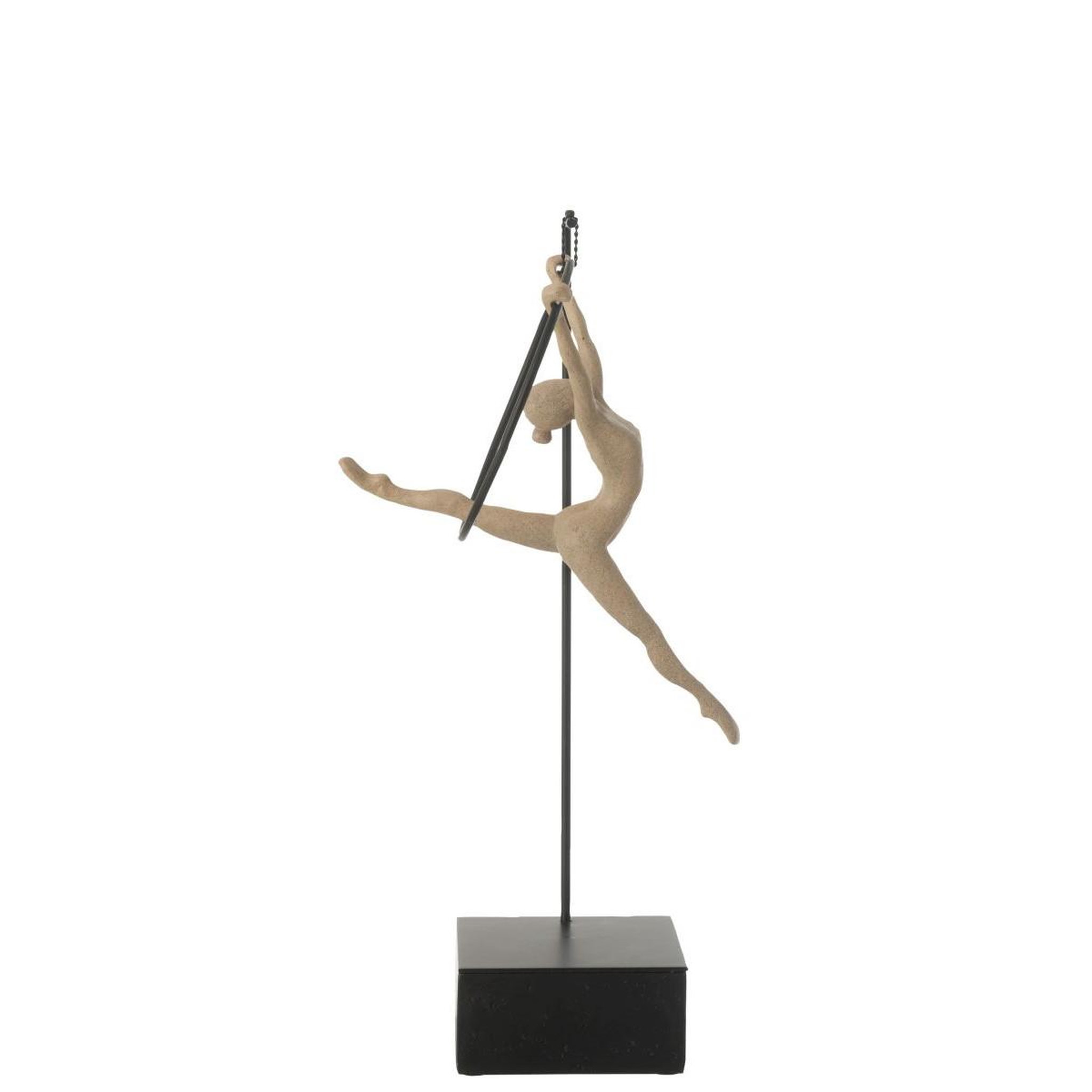 Voir la diapositive 2 : J-LINE Gymnaste cerceau sur socle  beta  48cm beige & noir