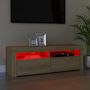 Voir la diapositive 5 : VIDAXL Meuble TV avec lumieres LED chene sonoma 120x35x40 cm