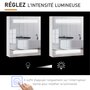 HOMCOM Miroir lumineux LED armoire murale design de salle de bain 2 en 1 dim. 50L x 15l x 60H cm MDF blanc