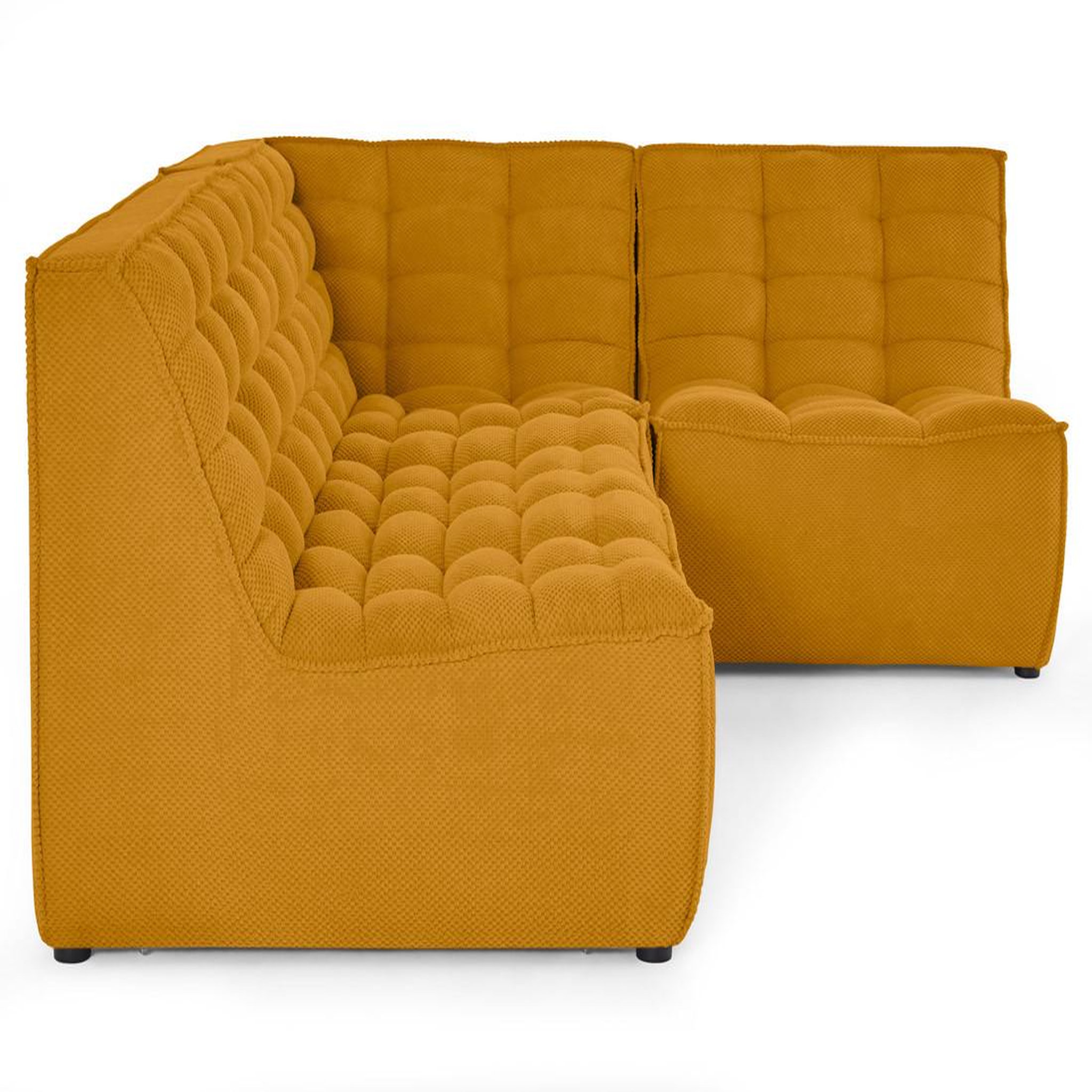 Voir la diapositive 6 : LISA DESIGN Ellie - canapé modulable d'angle réversible 4 places en velours texturé
