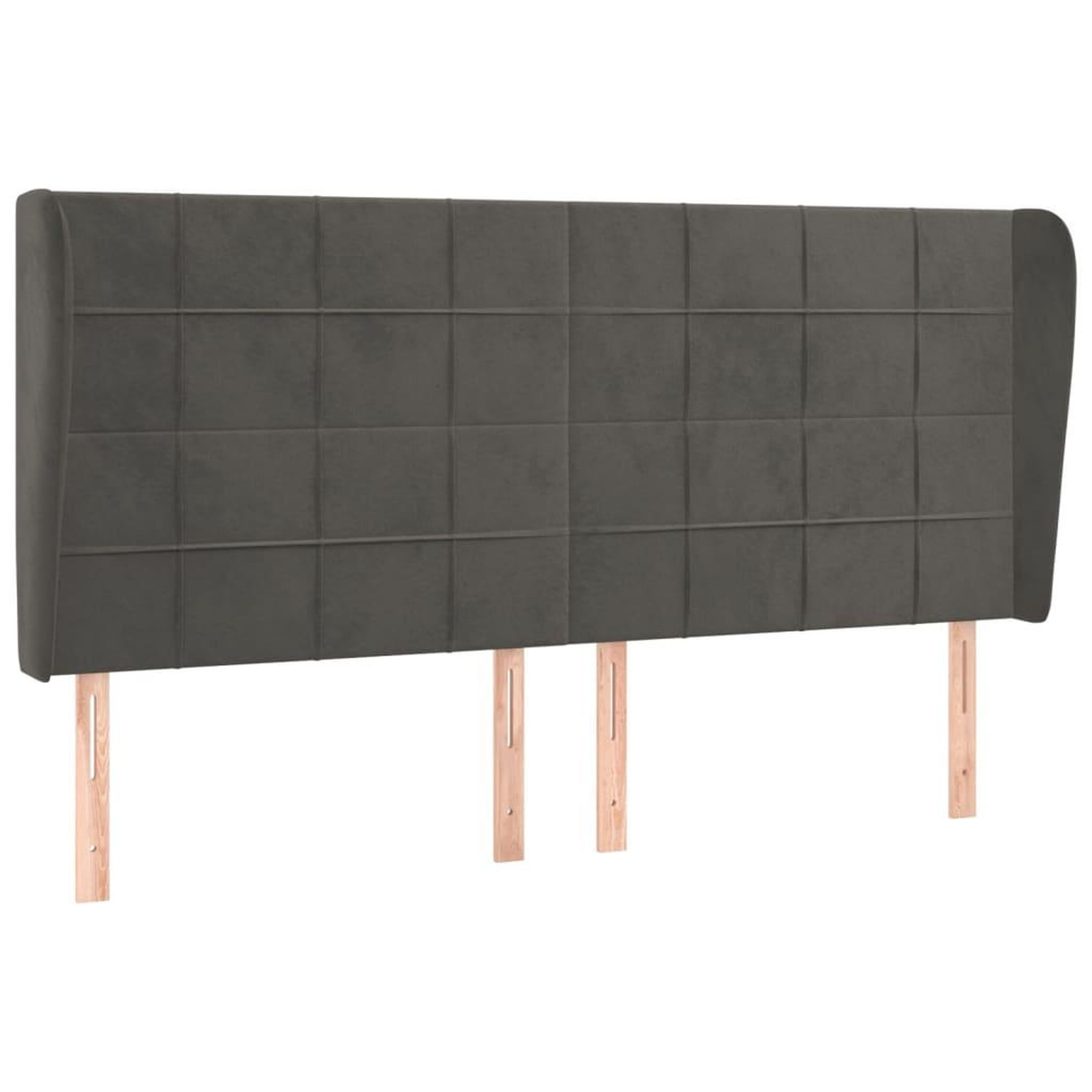 Voir la diapositive 2 : VIDAXL Tete de lit avec oreilles Gris fonce 163x23x118/128 cm Velours
