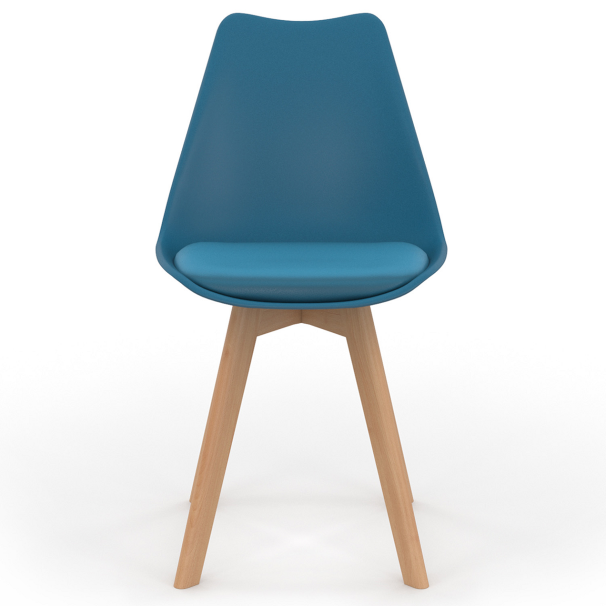 ID MARKET Lot de 6 chaises scandinaves SARA bleu canard pour salle à manger