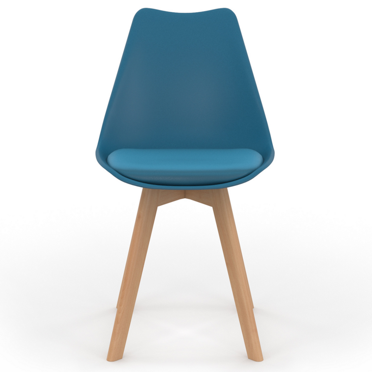 ID MARKET Lot de 6 chaises scandinaves SARA bleu canard pour salle à manger