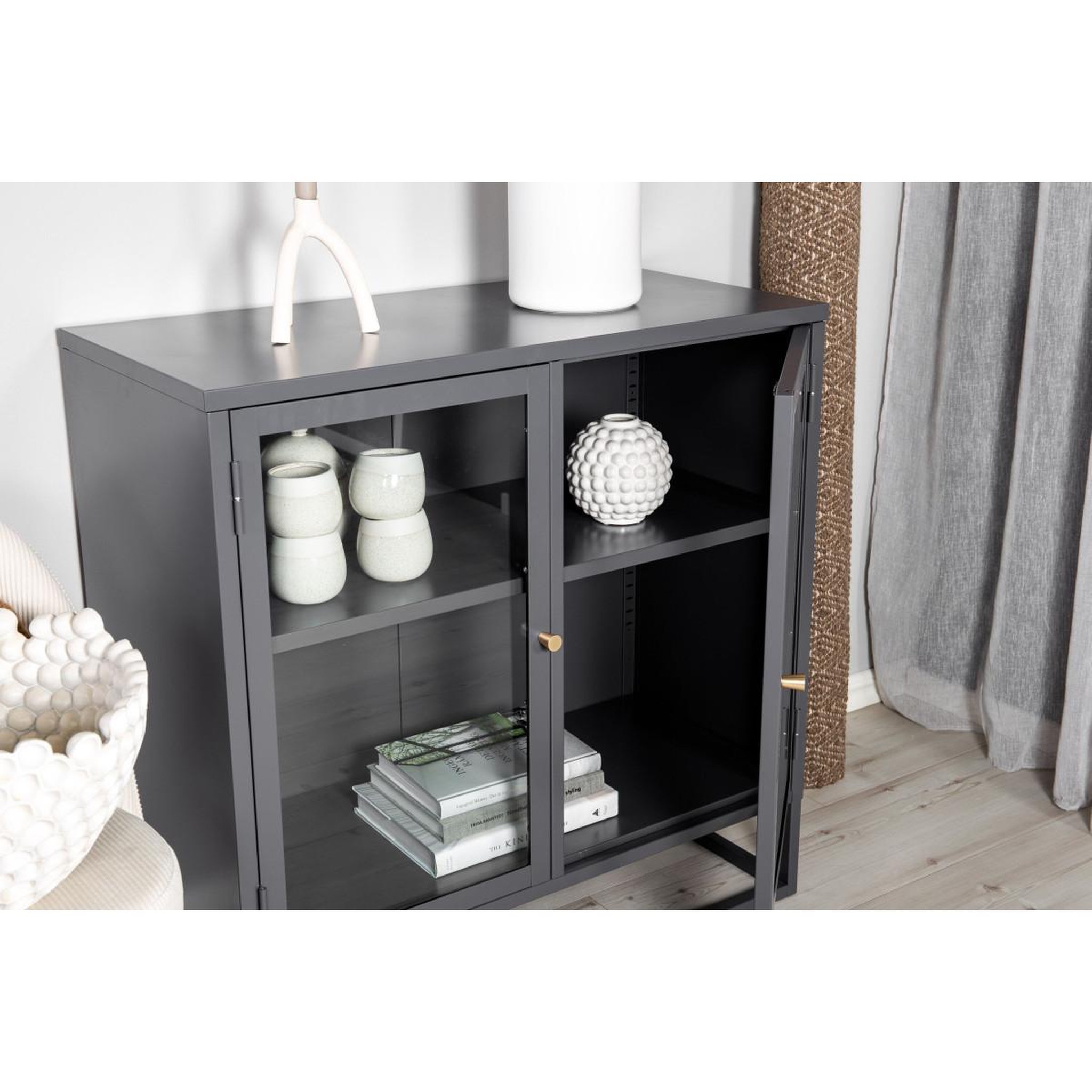 Voir la diapositive 6 : Paris Prix Vitrine 2 portes  bakal  85cm gris