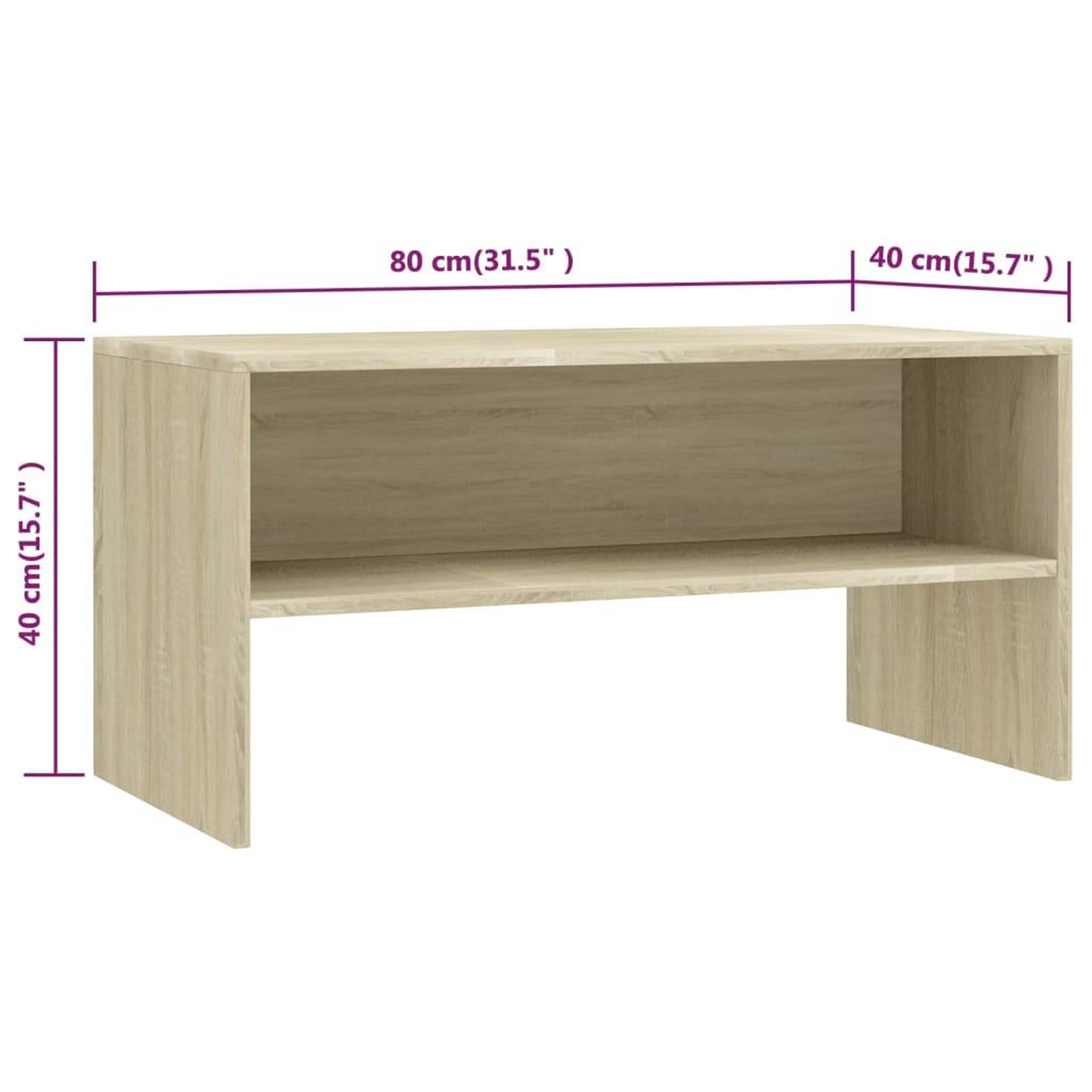 Voir la diapositive 6 : VIDAXL Meuble TV Chene sonoma 80x40x40 cm Bois d'ingenierie