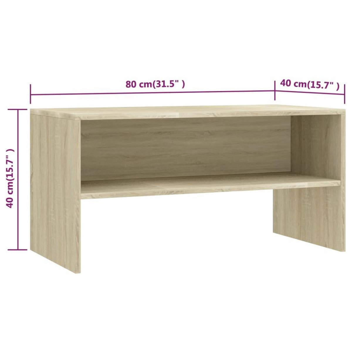 VIDAXL Meuble TV Chene sonoma 80x40x40 cm Bois d'ingenierie