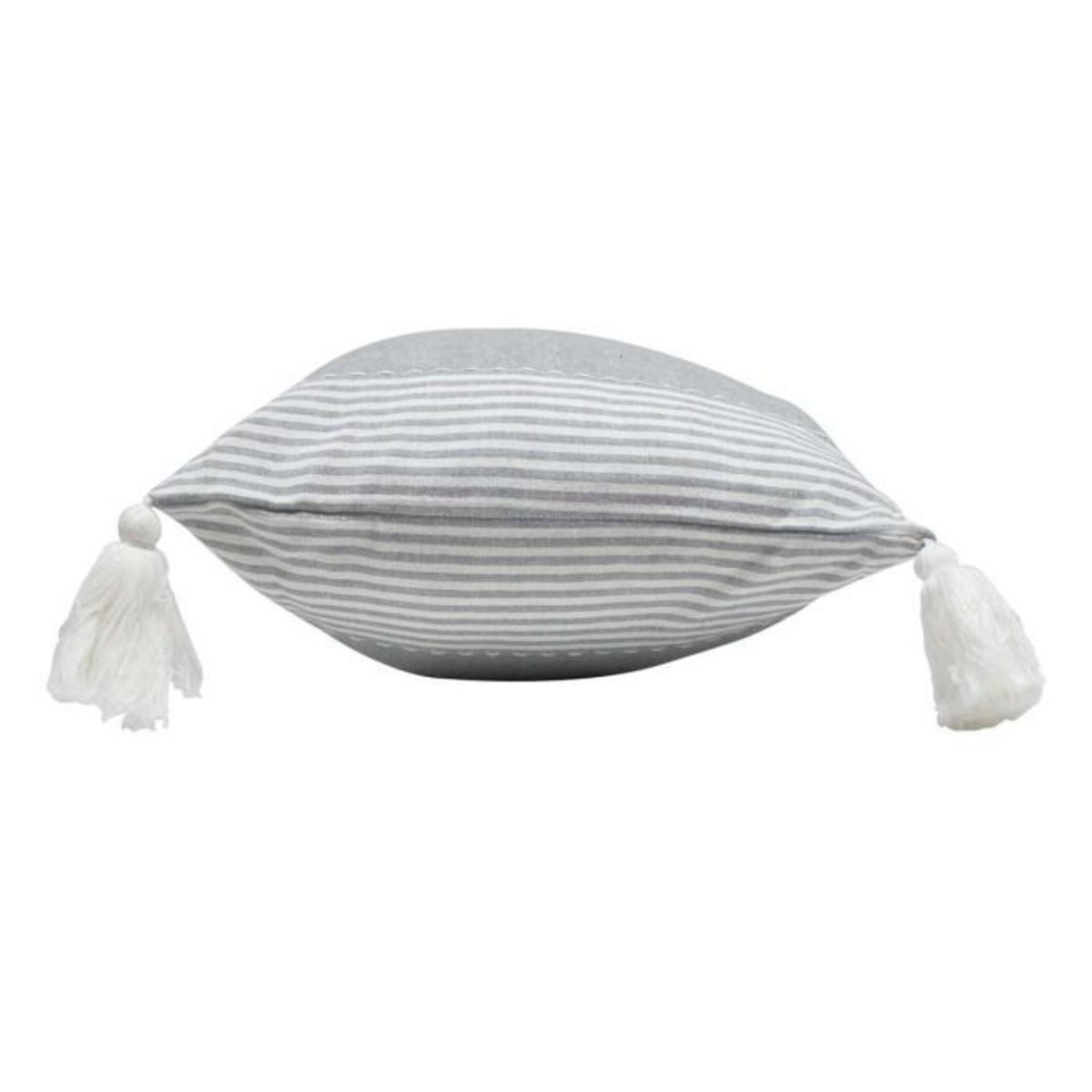 Paris Prix Coussin Déco à Pompons  Iliade  30x50cm Gris