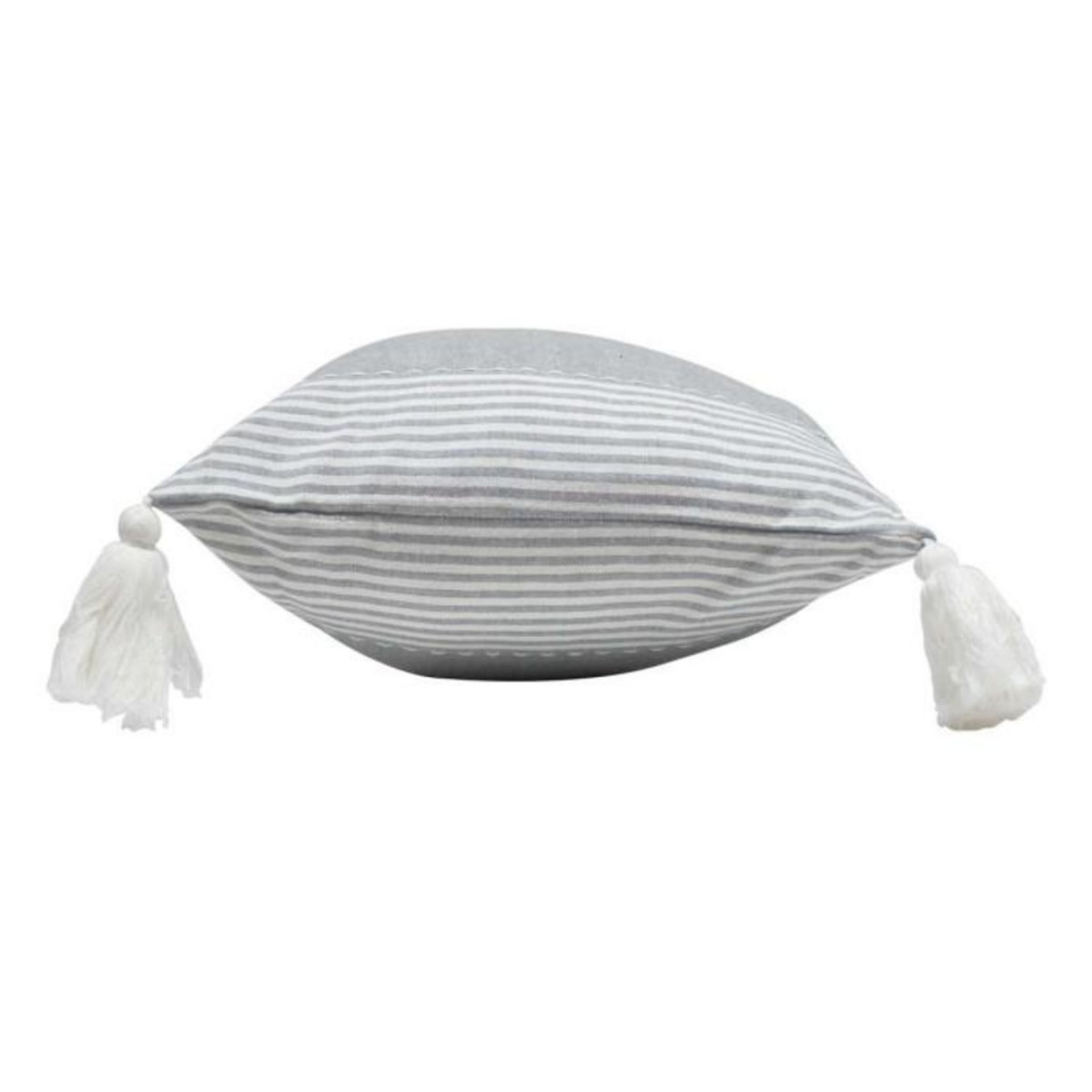 Paris Prix Coussin Déco à Pompons  Iliade  30x50cm Gris