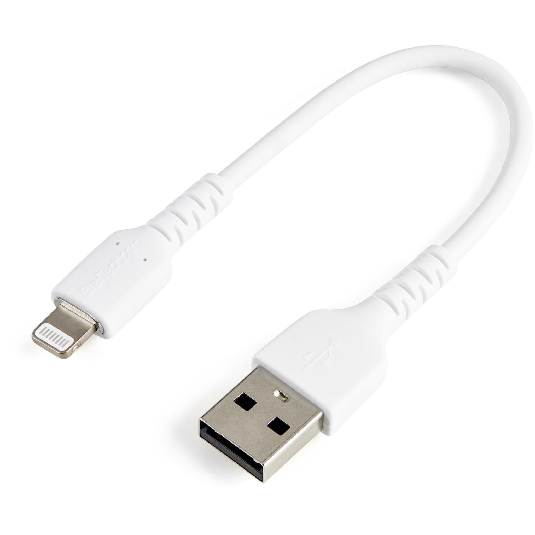 Voir la diapositive 2 : Startech Startech.com câble usb-a vers lightning blanc robuste 15cm - câble de charge/synchronisation de type a vers lightning en fibre aramide - ipad/iphone 12 - certifié apple mfi