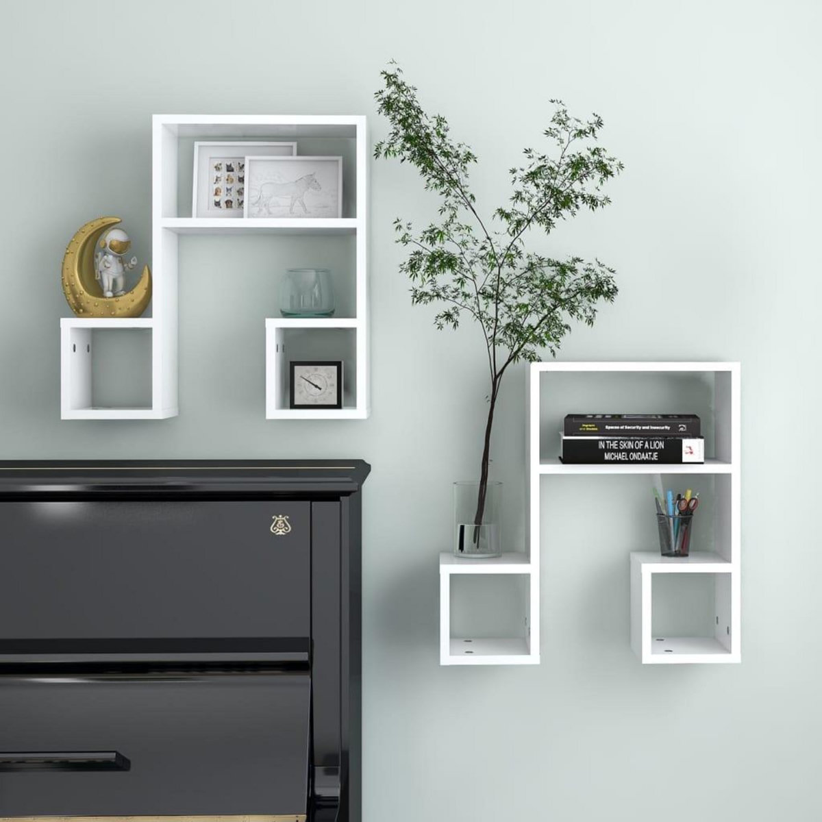 VIDAXL Etageres murales 2 pcs blanc 50x15x50 cm bois d'ingenierie