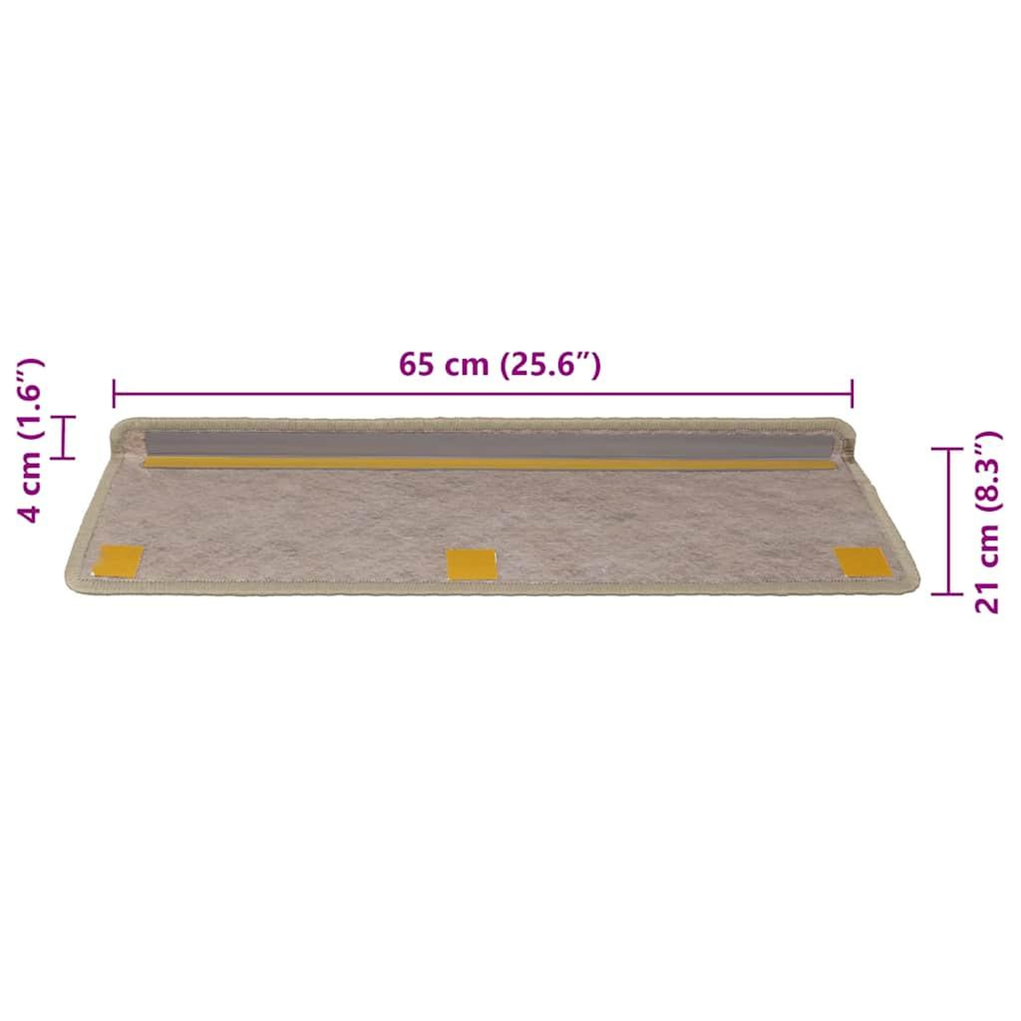 Voir la diapositive 6 : VIDAXL Tapis d'escalier autocollants 30 pcs 65x21x4 cm sable
