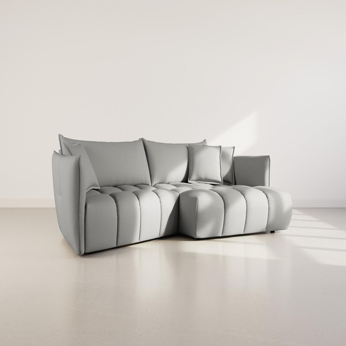 LISA DESIGN Cassiopee - canapé d'angle droit 4 places en tissu texturé