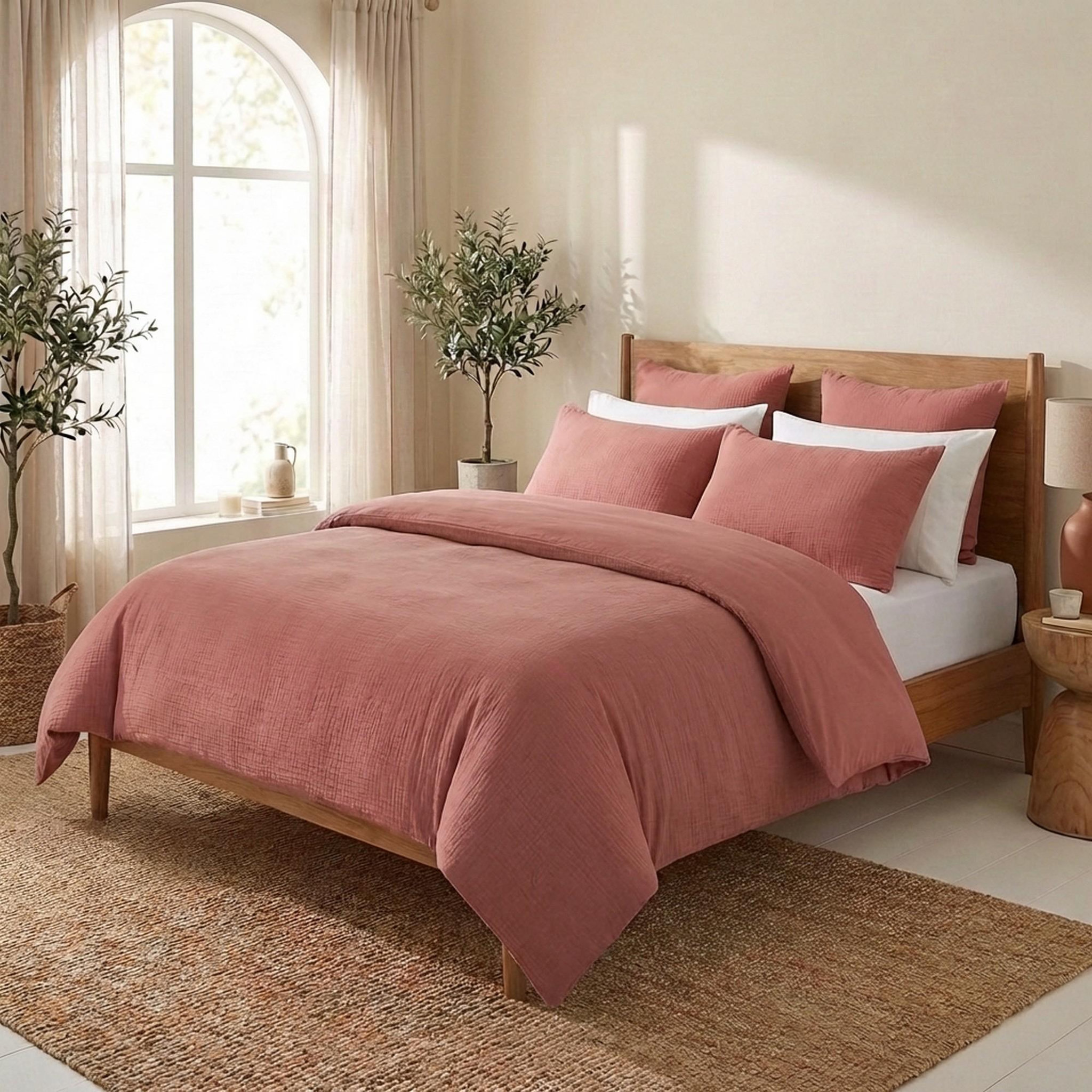HOUSSE DE REVE Parure de lit - housse de couette + taie gaze de coton - coton 57 fils