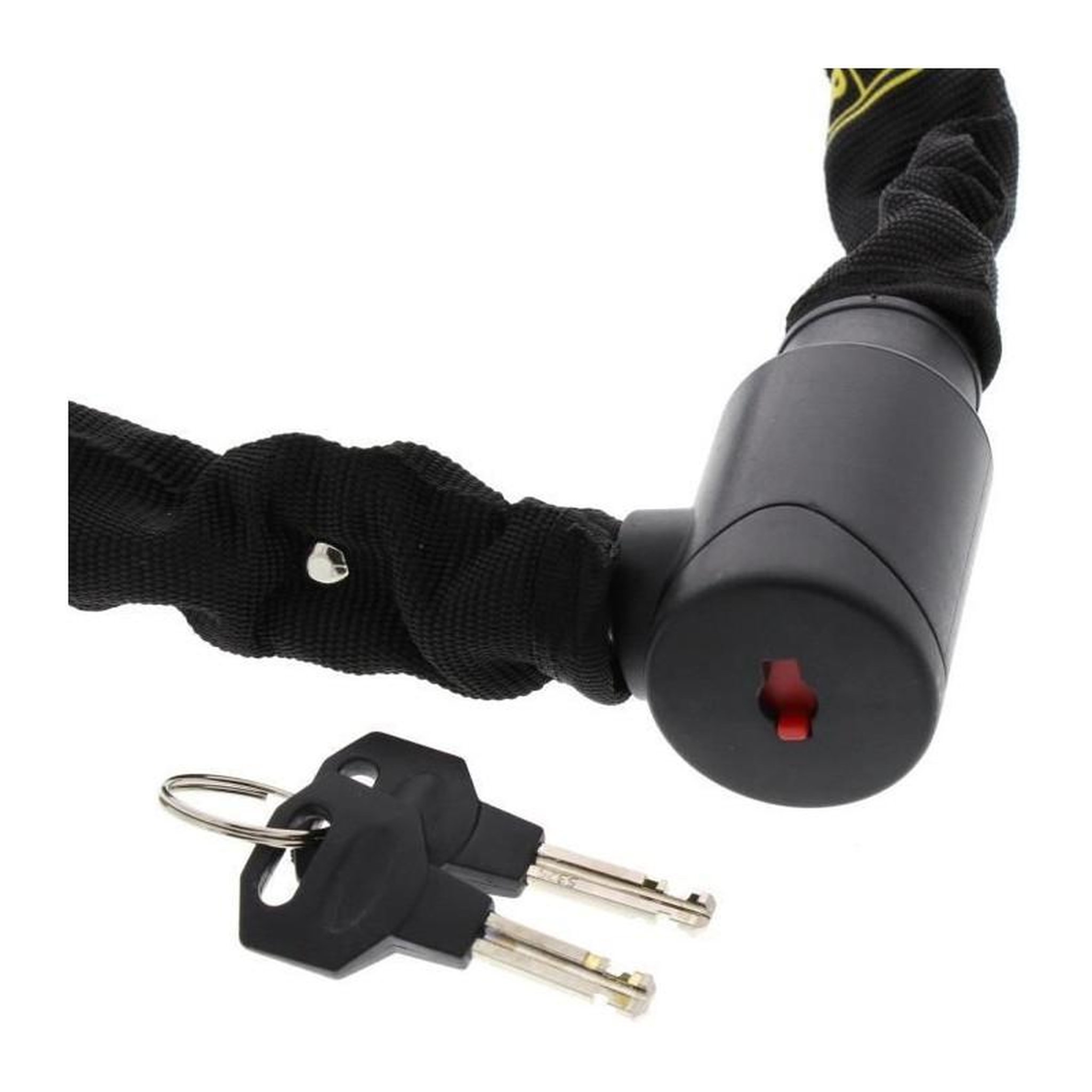 Voir la diapositive 6 : BURG WACHTER Antivol vélo chaîne - BURG WACHTER - 580 90 BLACK - Acier 6 mm - Textile haute résistance - 2 clés