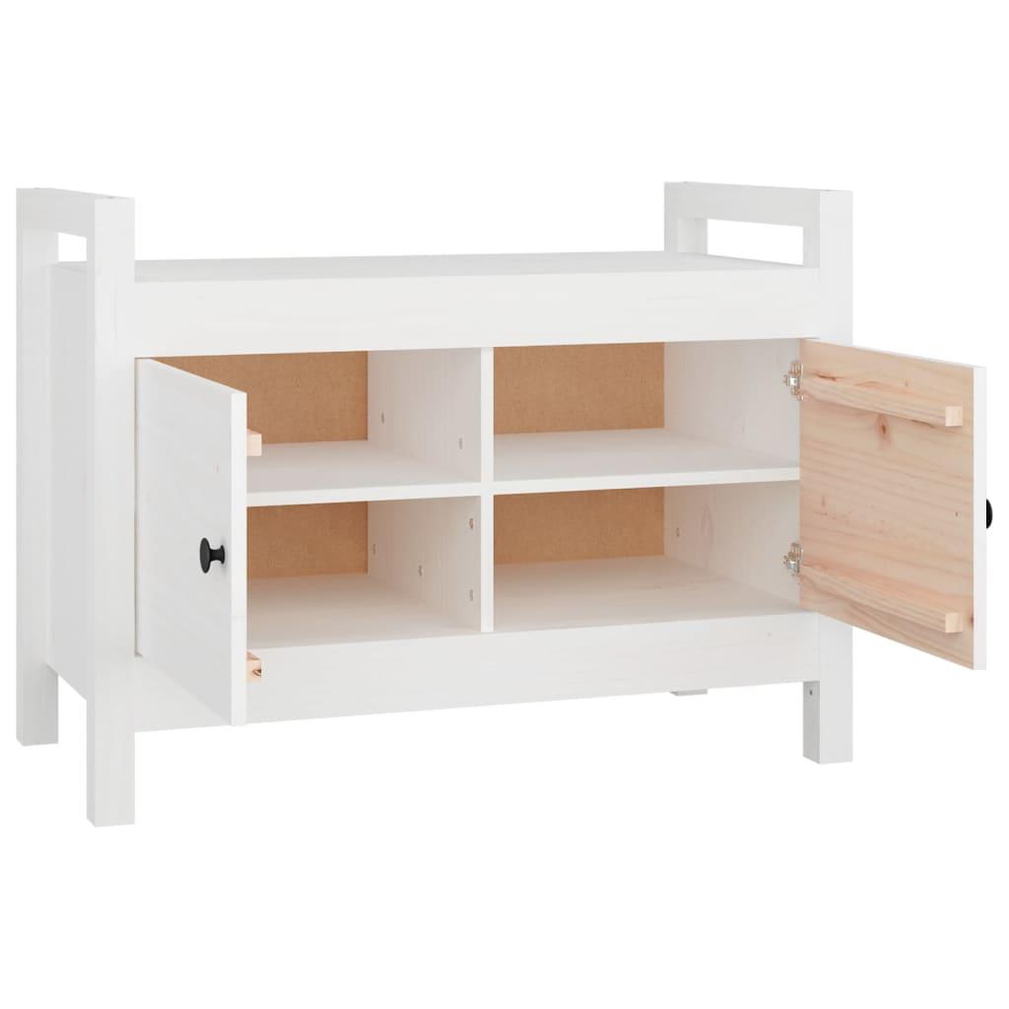 Voir la diapositive 4 : VIDAXL Banc d'entree Blanc 80x40x60 cm Bois de pin massif
