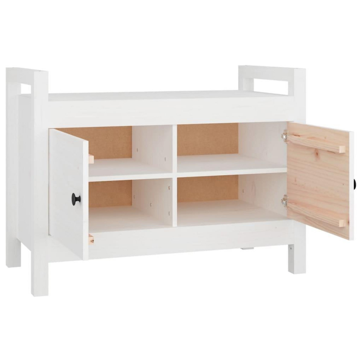 VIDAXL Banc d'entree Blanc 80x40x60 cm Bois de pin massif