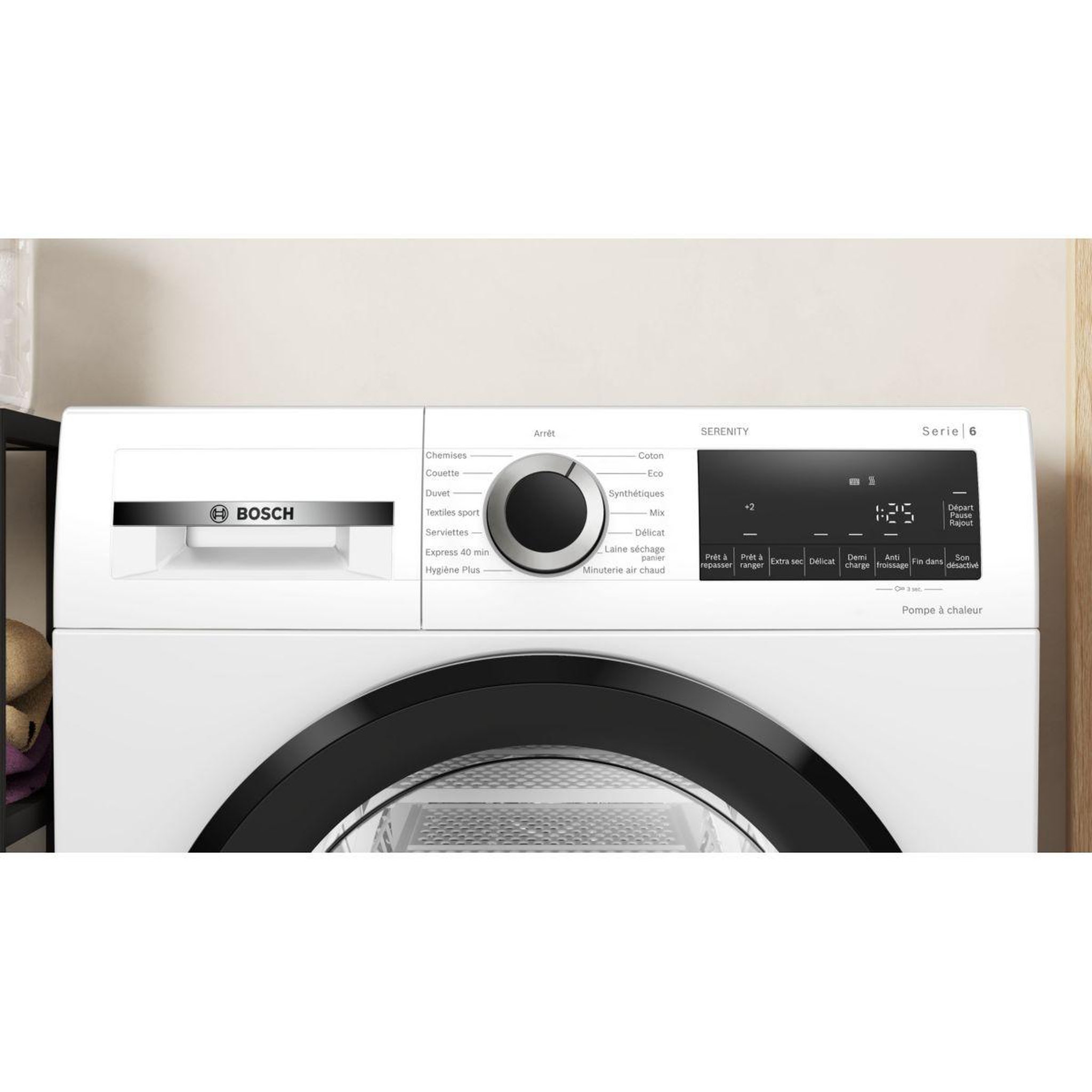 Voir la diapositive 4 : BOSCH Sèche linge pompe à chaleur WQG1450BFR 9kg - Idéal famille & Ultra-silencieux & Sérénité