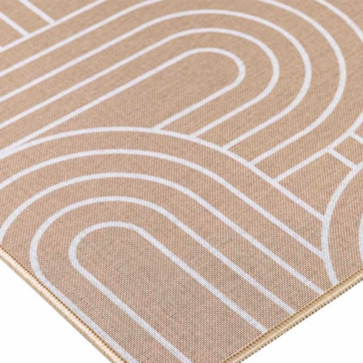Paris Prix Tapis Déco Imprimé  Modul  45x75cm Naturel & Blanc