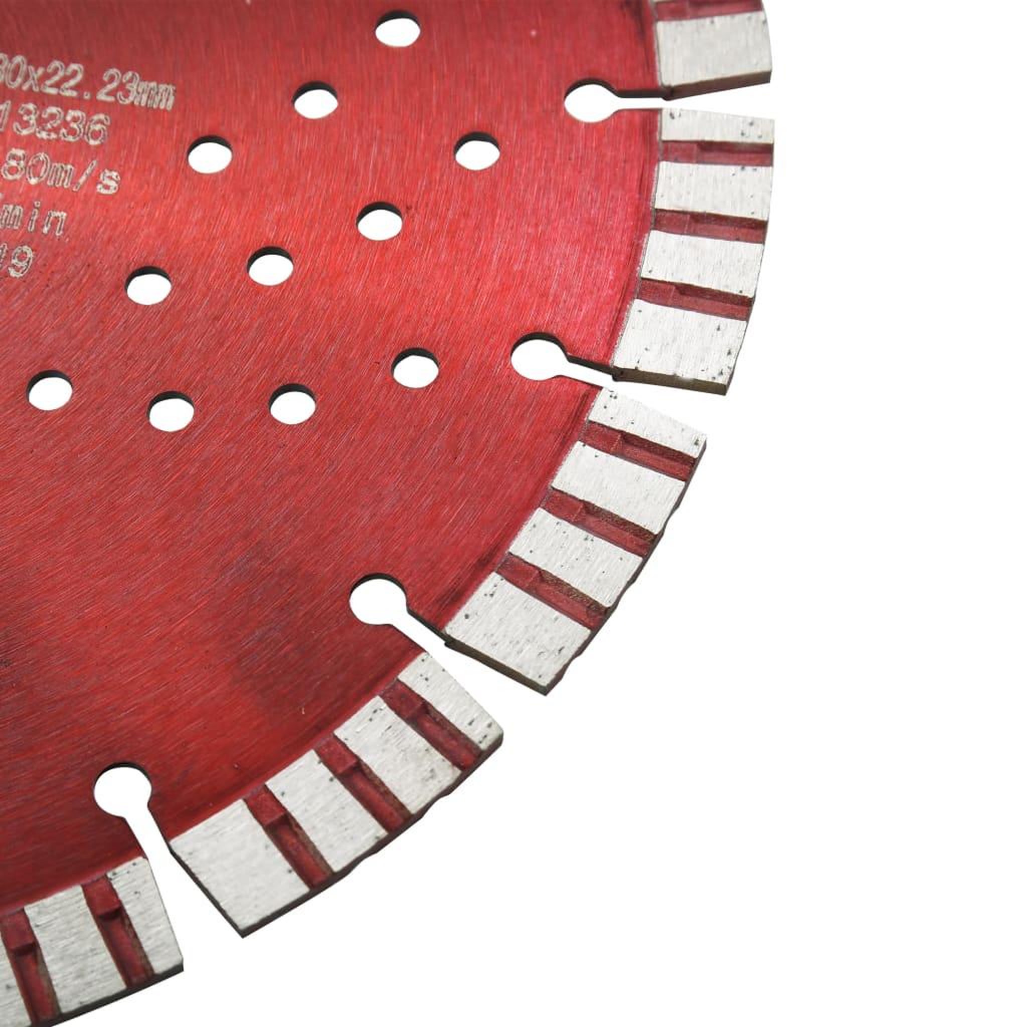 Voir la diapositive 3 : VIDAXL Disque de coupe diamante avec turbo et trous Acier 300 mm