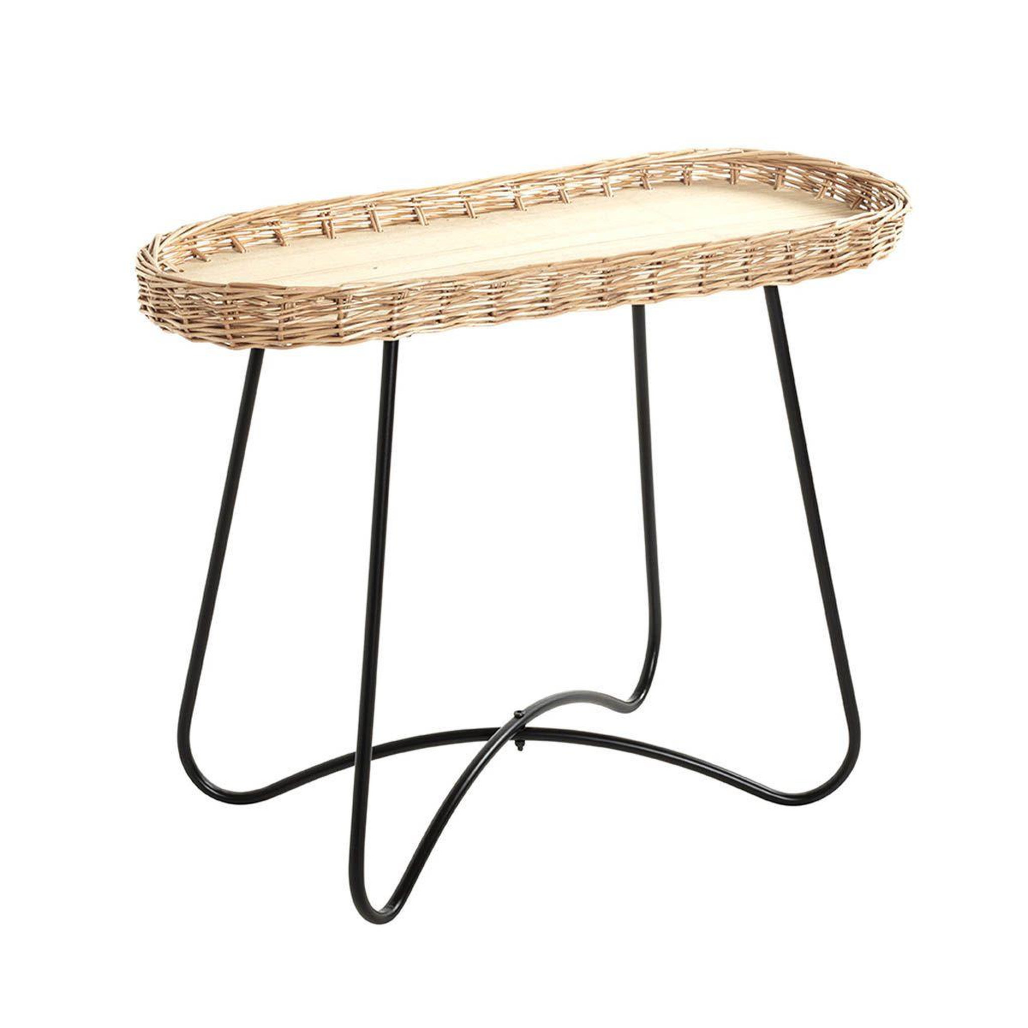 Paris Prix Table d'appoint osier  irène  70cm naturel & noir