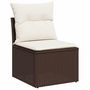 Voir la diapositive 3 : VIDAXL Salon de jardin 8 pcs avec coussins marron resine tressee