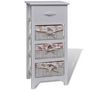 Voir la diapositive 2 : VIDAXL Armoire avec 1 tiroir et 3 paniers Blanc Bois de Paulownia