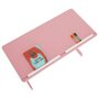 IDIMEX Bureau enfant écolier junior FLEXI table à dessin réglable en hauteur et pupitre inclinable avec 1 tiroir en pin lasuré blanc rose
