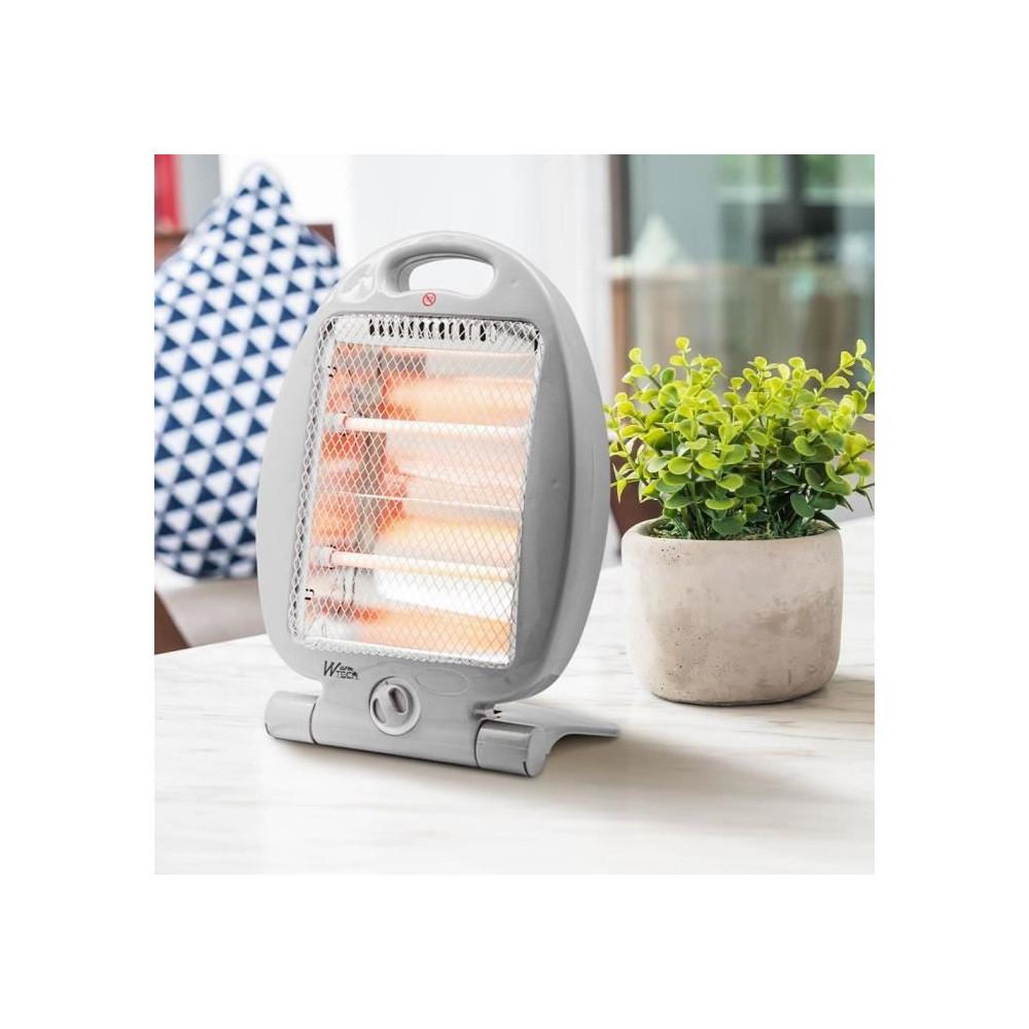 Voir la diapositive 4 : Warmtech Chauffage d'appoint halogène portable 800 W, 2 niveaux (400/800 W) gris