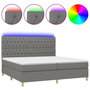 Voir la diapositive 2 : VIDAXL Sommier a lattes de lit et matelas et LED Gris fonce 200x200 cm