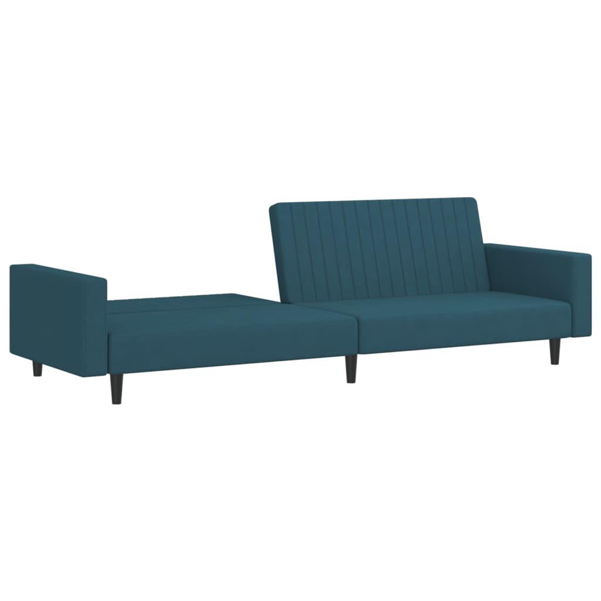 Voir la diapositive 4 : VIDAXL Canape-lit a 2 places Bleu Velours