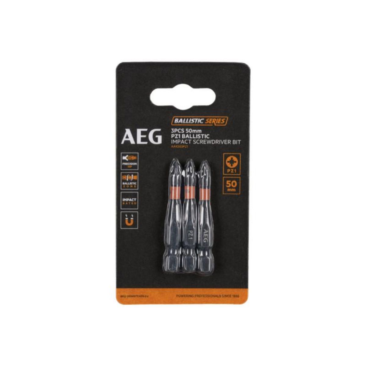 AEG Embouts de vissage balistiques améliorés AEG - 50 mm - 3 pcs - PZ1