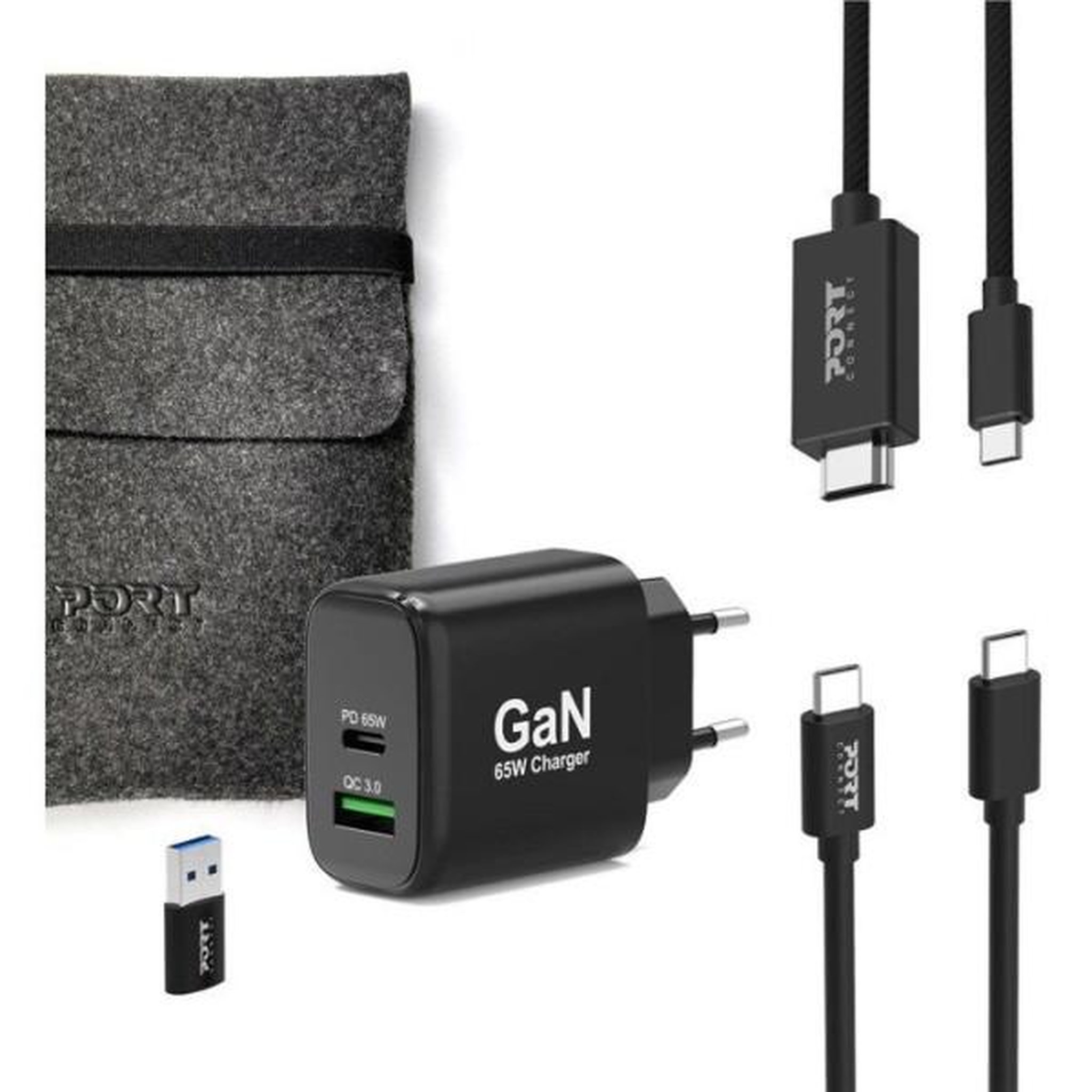 PORT DESIGNS Alimentation pc - port designs - pack 4 en 1 - chargeur gan - 65 w