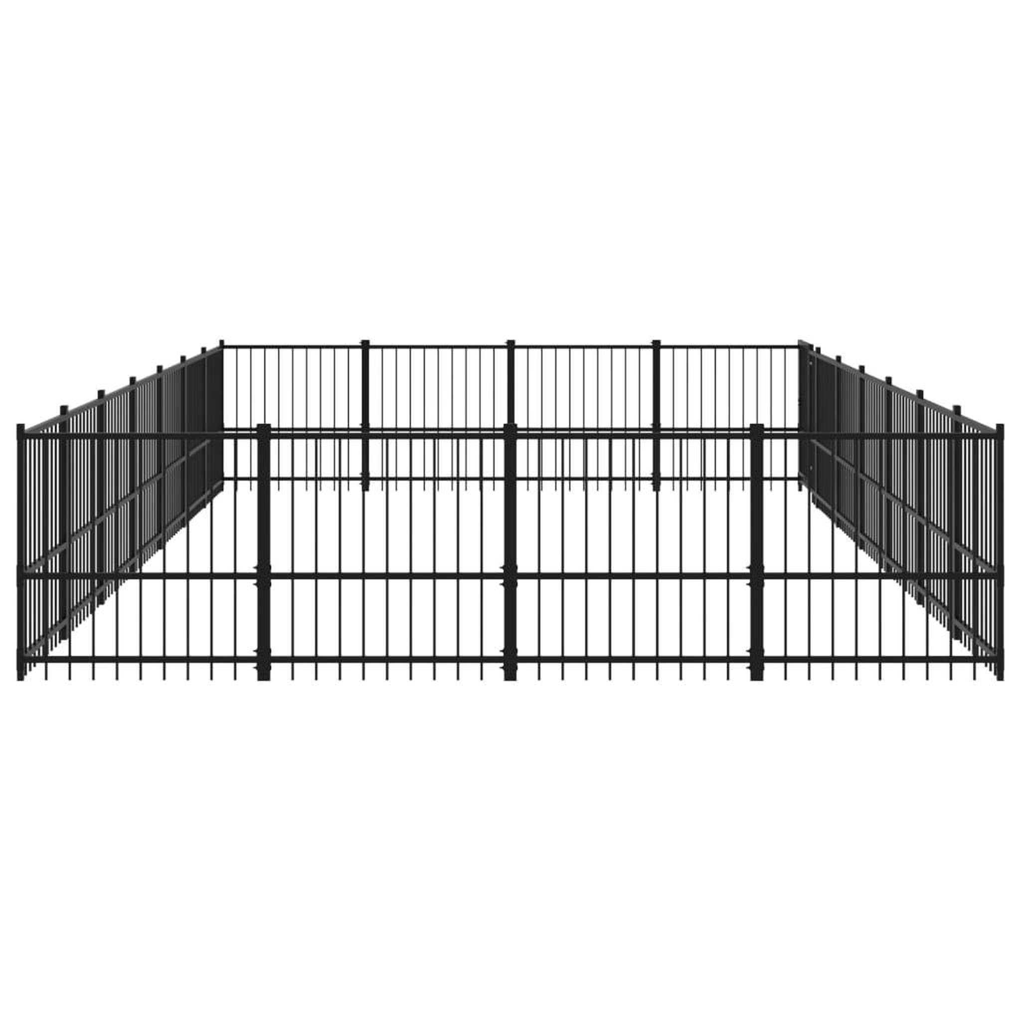 Voir la diapositive 4 : VIDAXL Chenil d'exterieur pour chiens Acier 26,35 m²