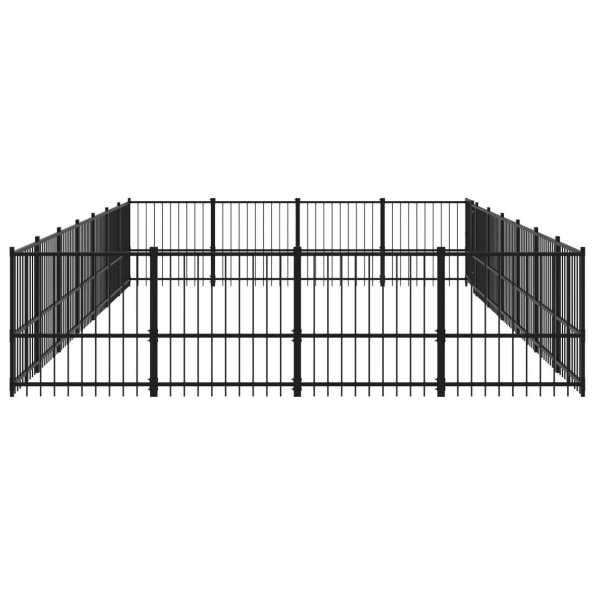 VIDAXL Chenil d'exterieur pour chiens Acier 26,35 m²